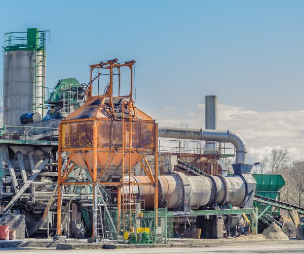 Gravel washing plant for concrete production and construction activities.